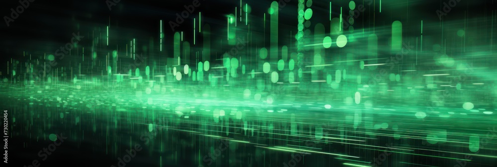 Green Futuristic Data Stream Abstract Background