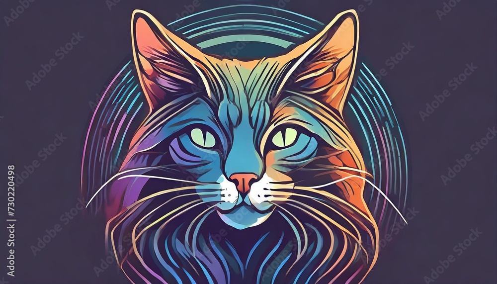 cat on a black background cat on a black background