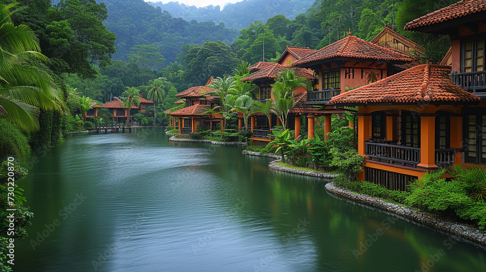 Naklejka premium garden with water