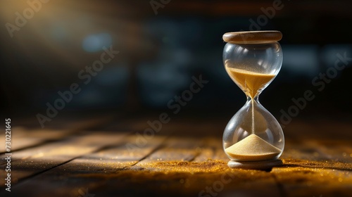 An evocative image captures the essence of time as grains of sand flow through an hourglass, marking the passage of hours 