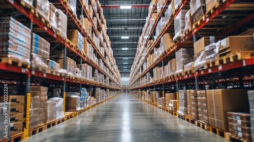 stock product inventory on shelf at distribution warehouse. logistic business ship and deliver  professional  stock  manage  movement  logistic  storage  delivering  shipping  supply  storehouse