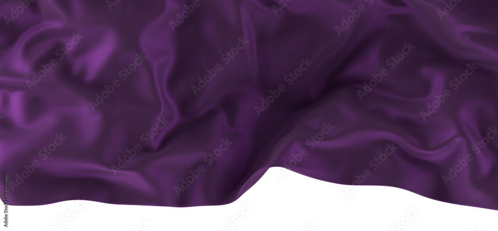 Abstract purple cloth falling. Satin fabric flying in the wind