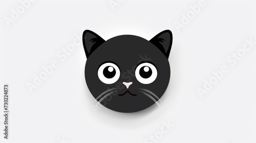 Adorable cat face clip art in a round frame