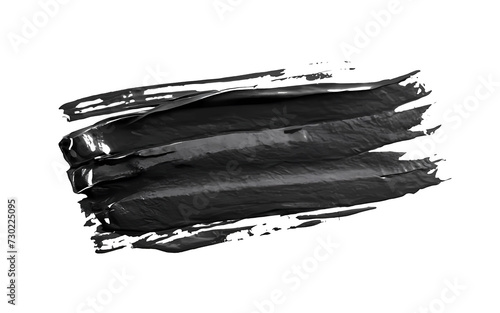 Charcoal Stroke of Paint Isolated on Transparent Background.