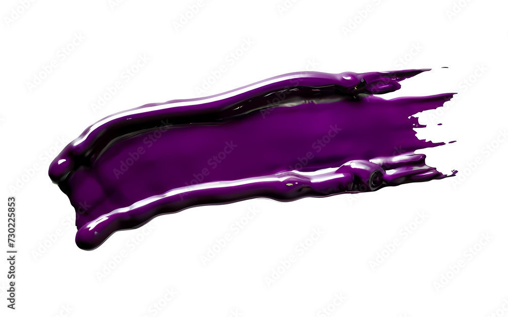 Purple Stroke of Paint Isolated on Transparent Background.