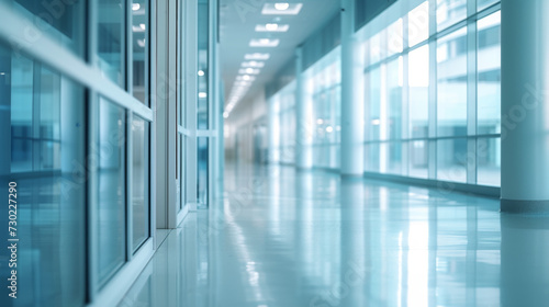 Modern architecture office corridor of business building with bright and minimalistic design