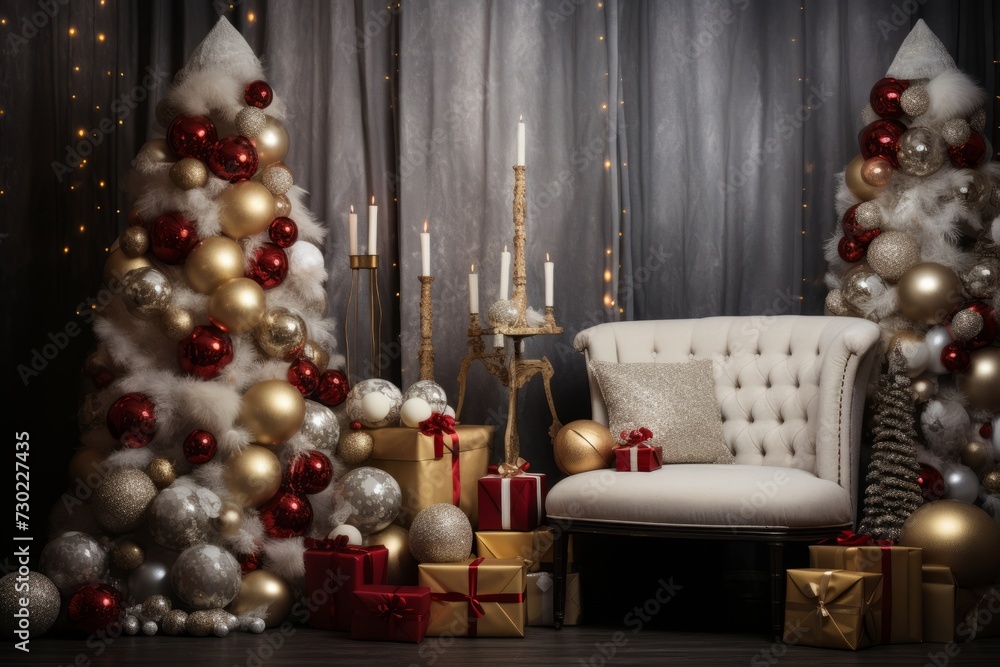 Celebratory Christmas setup with festive decor