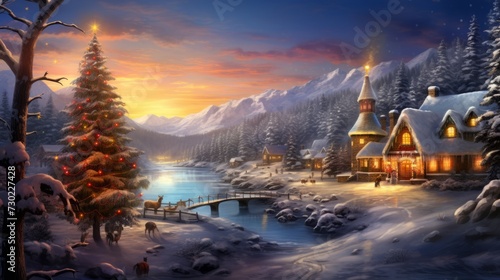 Magic of Christmas with this enchanting Happy Christmas scene