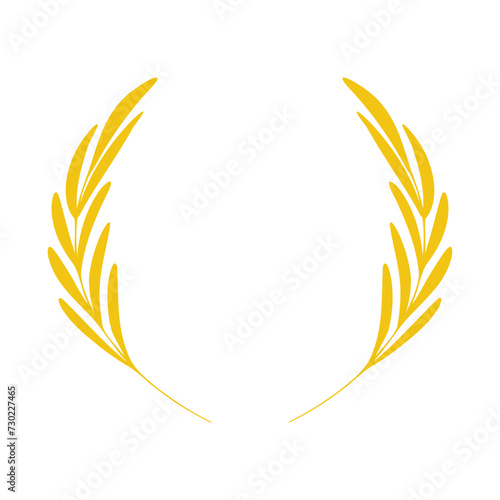 Classical victory laurel wreath with long oval leaves