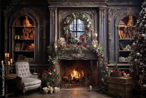 Enchanting Christmas ambiance with decorative accents © Cloudyew