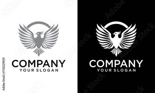 Eagle symbol isolated on white for tattoo design - also as emblem or logo template. Jpeg version is also available