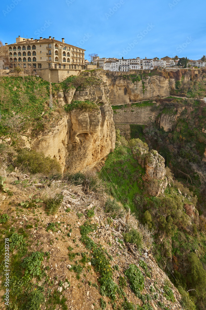 Fototapeta premium The village of Ronda on top of the cliffs in Andalusia, Spain.