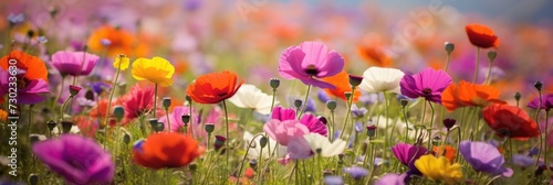 Beautiful cosmos flowers blooming in garden. Flower field blooming in spring