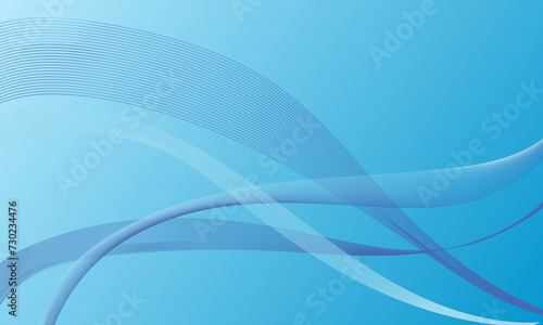 blue light smooth lines wave curves with soft gradient abstract background