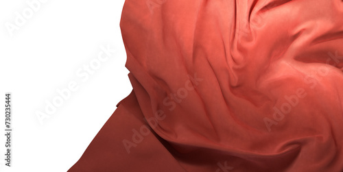 Red ribbon silk cloth fly cloth floating fabric background, 3d rendering