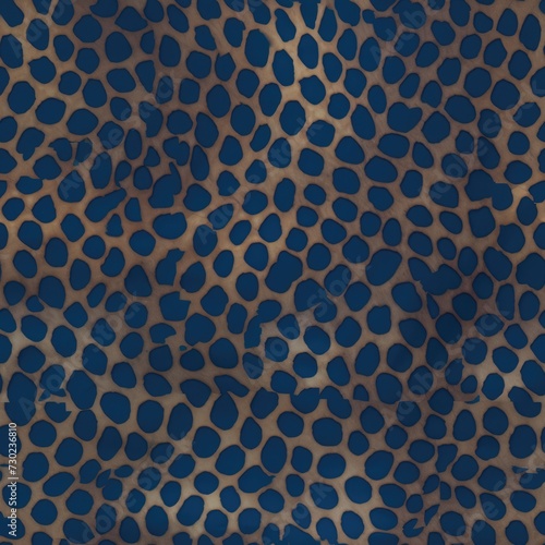 Classic Leopard Print on Blue Background. Traditional leopard print pattern over a deep blue backdrop.