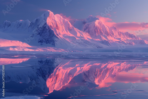 Breathtaking glacial scenery of the Arctic archipelago of Svalbard, Norway. Background image. Created with Generative AI technology