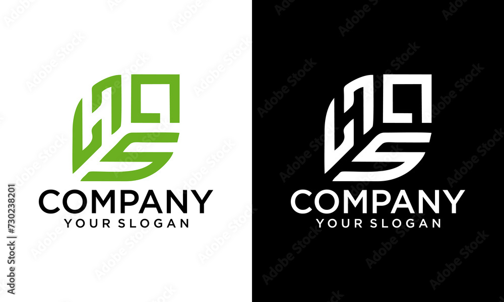 Fototapeta premium HS letter logo creative design with vector graphic