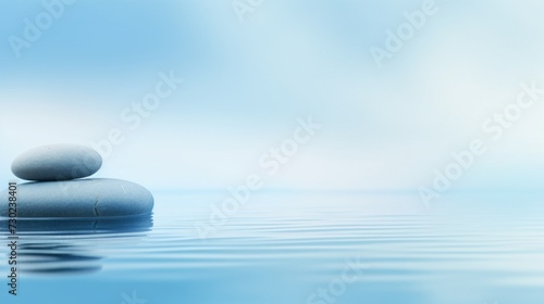 Tranquil blue background  invoking relaxation and serenity
