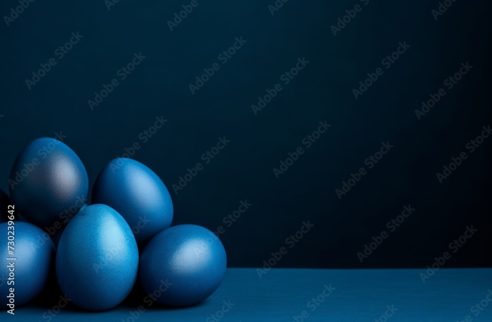 blue easter egg and bow on a blue background blue easter egg and bow on a blue background