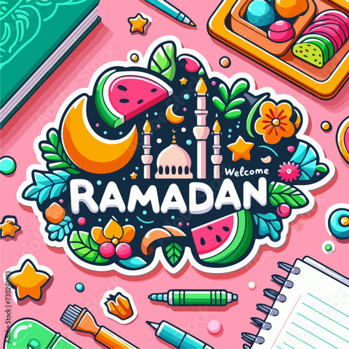 Health and Wellness in Ramadan vector illustration