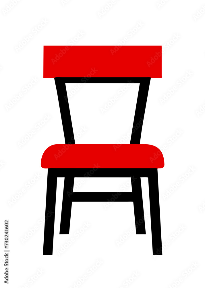 Icon of a designer red chair. Vector illustration isolated on white Icon of a designer red chair. Vector illustration isolated on white