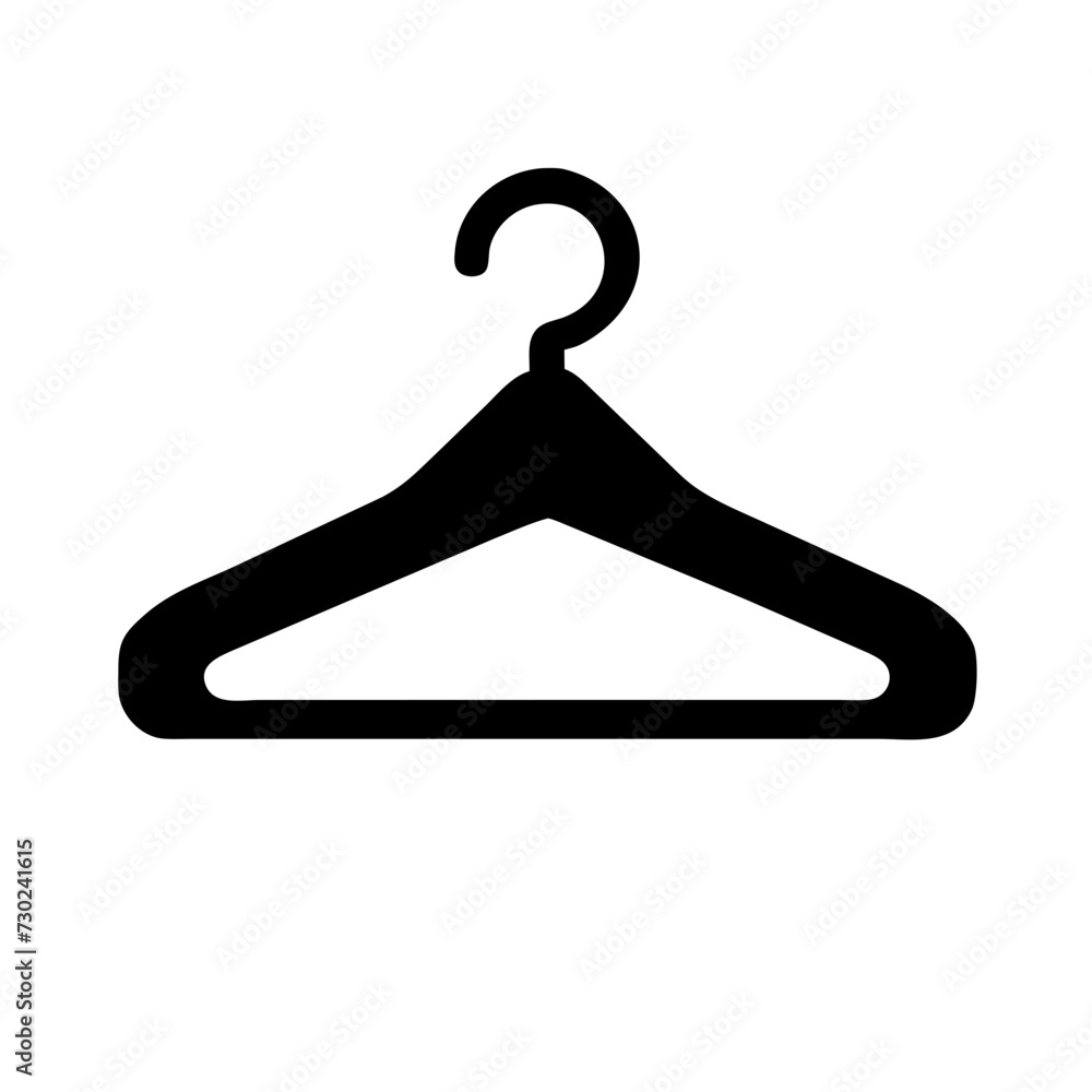 Icon wooden clothes rack. Metal jacket hanger Icon wooden clothes rack. Metal jacket hanger