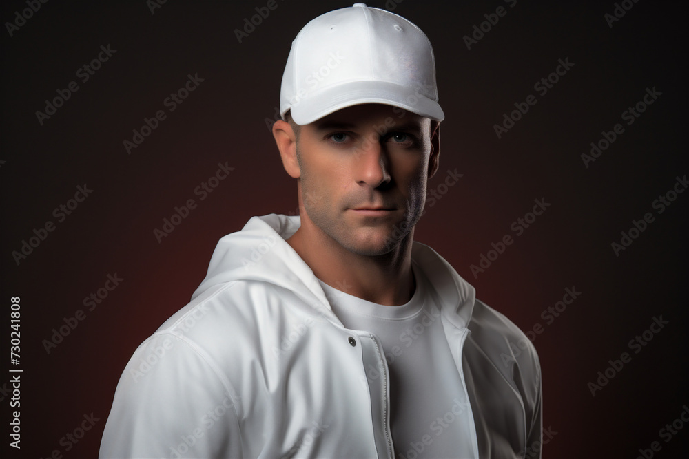 portrait of a man wearing white cap portrait of a man wearing white cap
