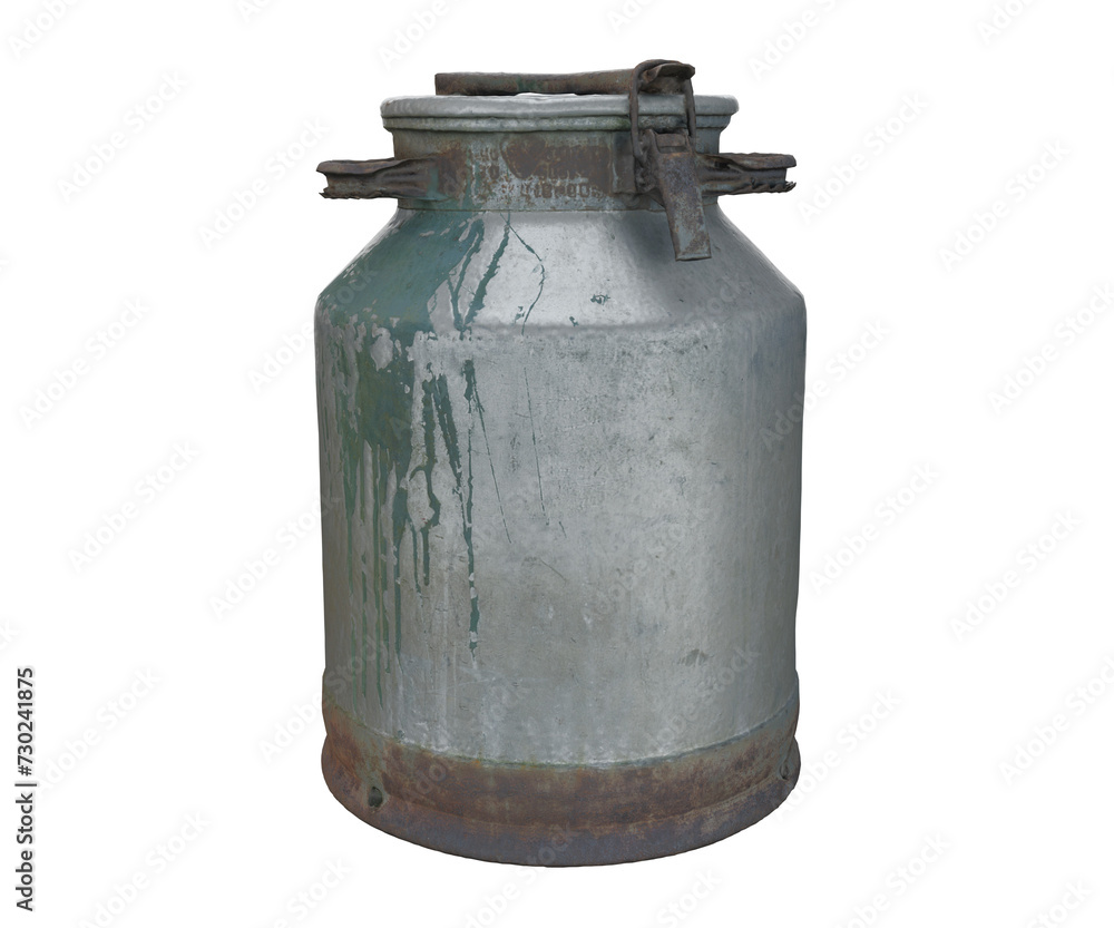 metal milk can isolated on transparent background metal milk can isolated on transparent background