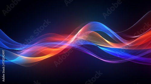 Abstract visualizer with flowing lines and vibrant colors, evoking a sense of audio-driven motion and energy