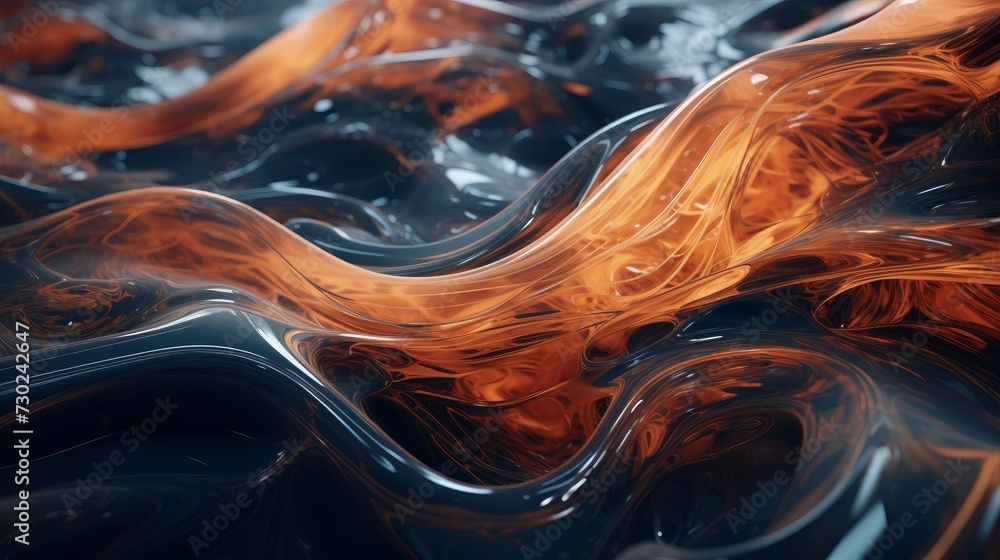 Obraz premium Abstract visualizer with flowing liquid-like patterns, conveying the fluidity and movement of audio