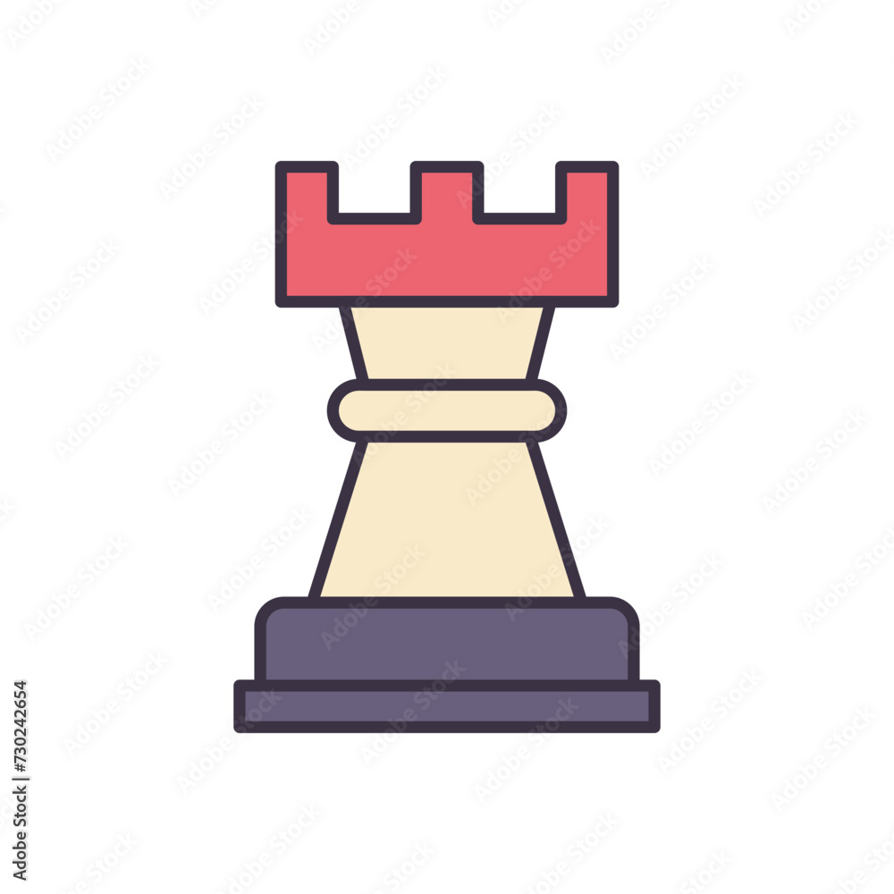 Chess Rook related vector icon. Isolated on white background. Vector illustration Chess Rook related vector icon. Isolated on white background. Vector illustration