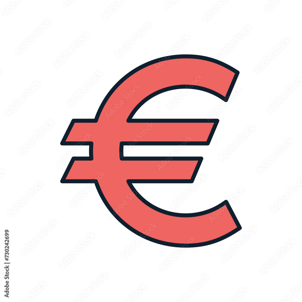 Fototapeta premium Euro Sign related vector icon. Isolated on white background. Vector illustration