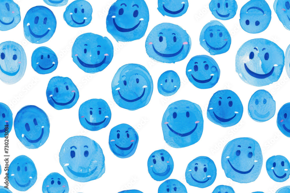 Seamless Pastel Smiley Faces Pattern Seamless Pastel Smiley Faces Pattern