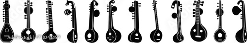 Indian Music Instrument Veena For Basant Panchami, Saraswati Puja