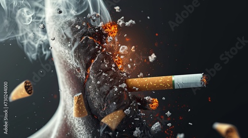 a real cigarette interacts with a human body. generative ai
