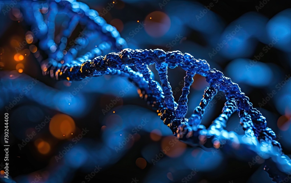 Blue glowing dna double helix - science and genetic research concept. Blue glowing dna double helix - science and genetic research concept.
