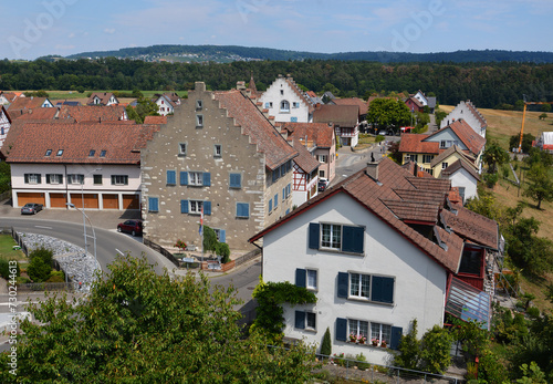 Das Dorf Rheinau am Rhein, Kanton Zürich, Schweiz