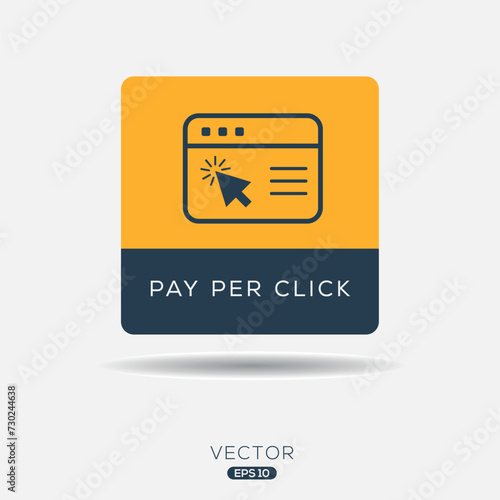 Pay per Click Icon, Vector sign.