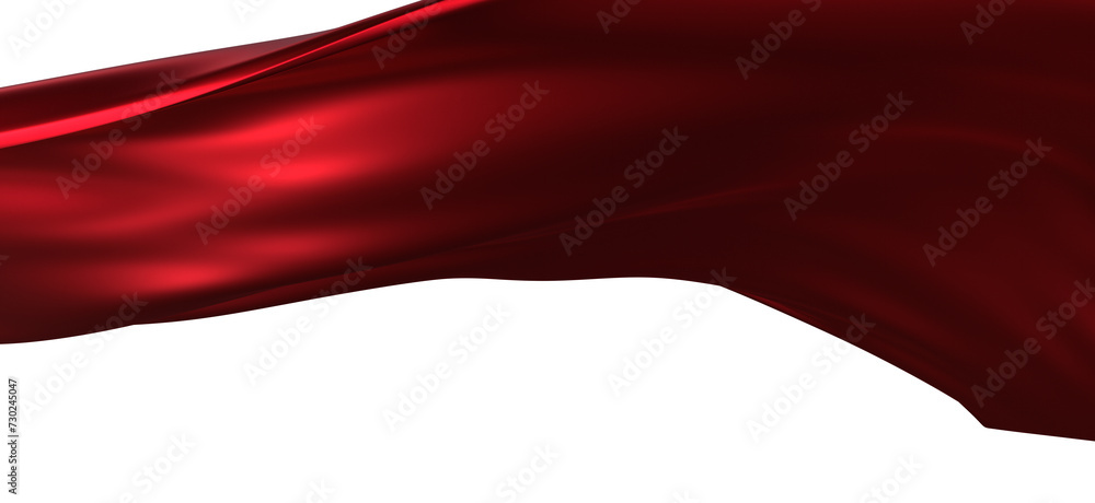 Abstract red cloth falling. Satin fabric flying in the wind Abstract red cloth falling. Satin fabric flying in the wind