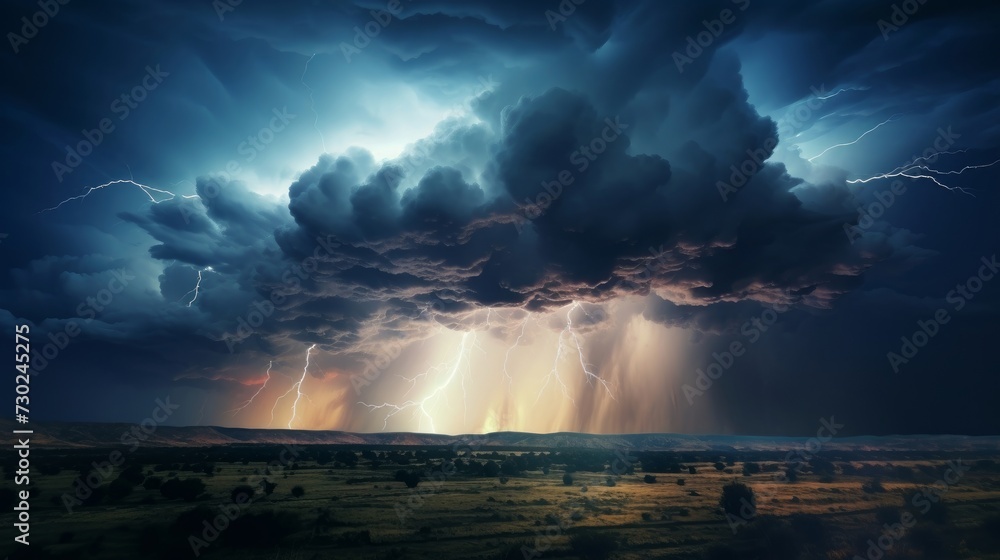 Breathtaking thunderstorm, representing the dramatic power of nature's audio-visuals
