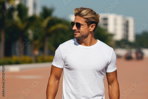 Stylish Man with Sunglasses Outdoors
