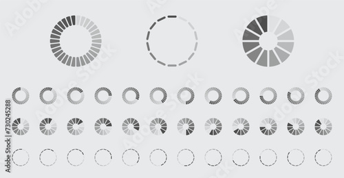 Circular Loading Buffering Icons Vector Set Video Ready for Animation Gif All Keyframes Frames Bufring Circle Waiting for Connection Buffer Preloader Download Symbol Easy Replace Color