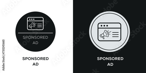 Sponsored Ad Icon, Vector sign.