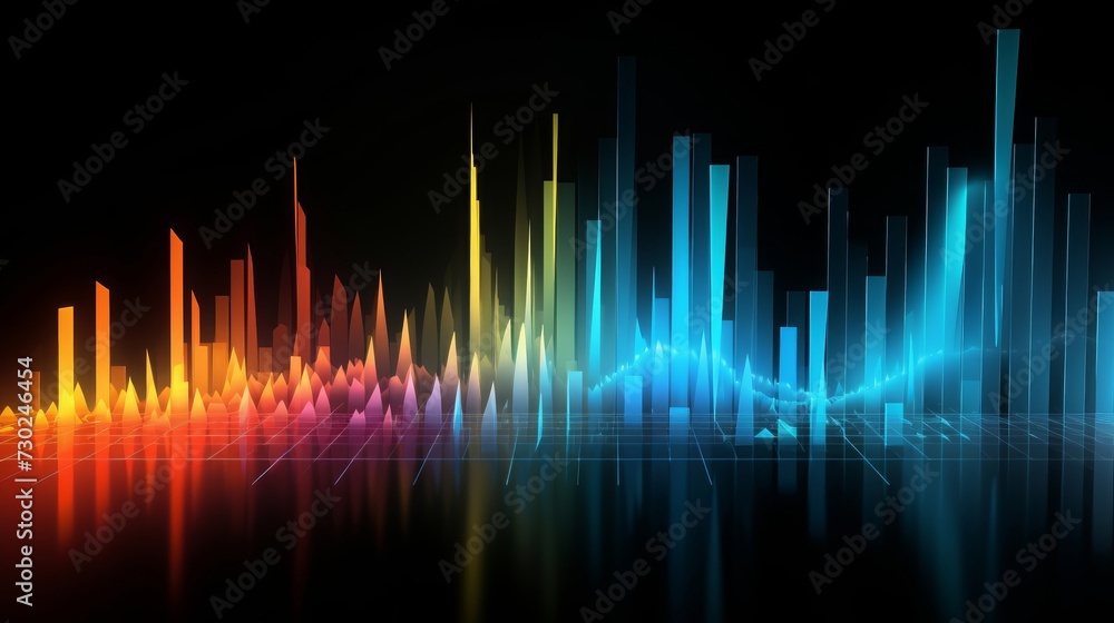Colorful equalizer bars moving in sync with a music beat, symbolizing the rhythm and pulse of audio Colorful equalizer bars moving in sync with a music beat, symbolizing the rhythm and pulse of audio