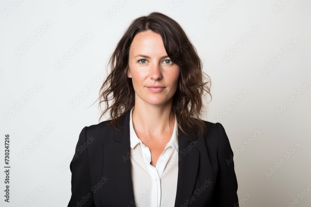 Portrait of a beautiful businesswoman in a suit on a white background Portrait of a beautiful businesswoman in a suit on a white background