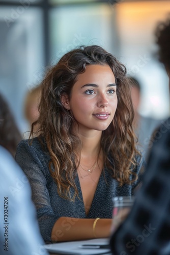 Free Download Corporate Business Photography of a Forward-Thinking Business Woman Surrounded by a Collaborative Team, Generative AI - GFXLoad