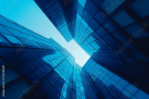 blue abstract futuristic architecture detail
