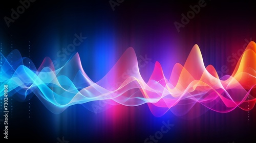 Vibrant abstract background with colorful sound waves, perfect for audio-related designs