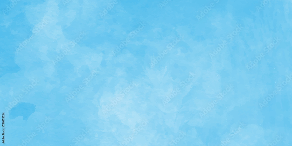 Creative vintage light sky blue background.Aquarelle paint paper texture canvas for vintage text design, retro card, template, creative background, smeared light turquoise frame,